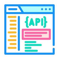 api documentation technical writer color icon vector illustration