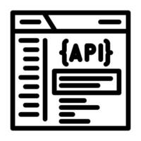 api documentación técnico escritor línea icono vector ilustración