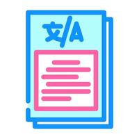 content localization technical writer color icon vector illustration