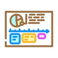 audit time management color icon vector illustration