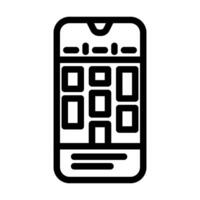 time blocking app management line icon vector illustration