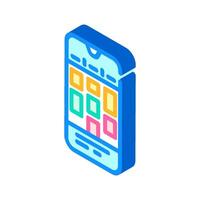 time blocking app management isometric icon vector illustration