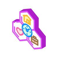 work life integration time  isometric icon vector illustration