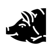 cerdo animal glifo icono vector ilustración