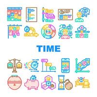 time management schedule task icons set vector