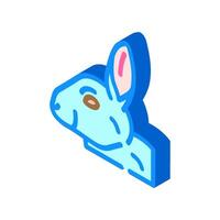 rabbit animal isometric icon vector illustration