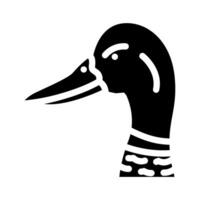 duck animal glyph icon vector illustration