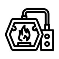 fuego herrero metal línea icono vector ilustración