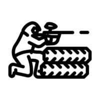 game paintball line icon vector illustration