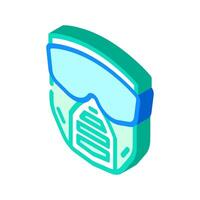 mask paintball game isometric icon vector illustration