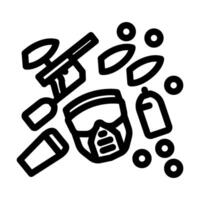 equipment paintball game line icon vector illustration