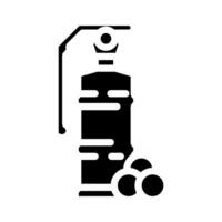 granada paintball juego glifo icono vector ilustración