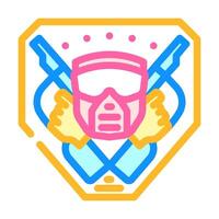 badge paintball game team color icon vector illustration