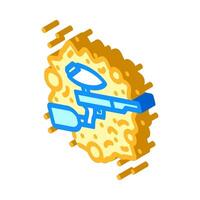 team paintball badge game isometric icon vector illustration