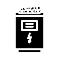 eléctrico sauna glifo icono vector ilustración