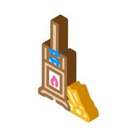 wood burning sauna isometric icon vector illustration