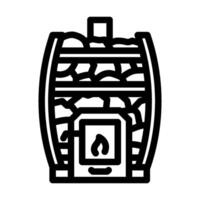 stove sauna line icon vector illustration