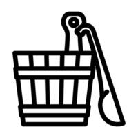 ladle sauna line icon vector illustration