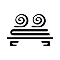 toalla sauna glifo icono vector ilustración