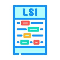 latente semántico indexación lsi seo color icono vector ilustración