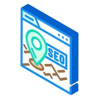 local seo isométrica icono vector ilustración