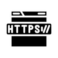 https seo glyph icon vector illustration