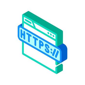 https seo isometric icon vector illustration