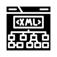 xml sitemap seo glyph icon vector illustration