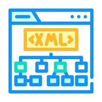 xml sitemap seo color icon vector illustration