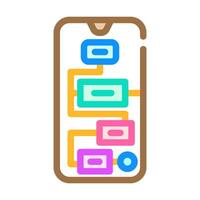 user flow ux ui design color icon vector illustration