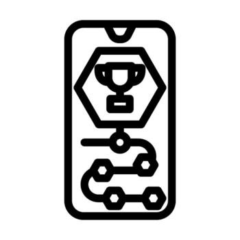 gamificación ux ui diseño línea icono vector ilustración