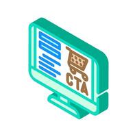 call to action cta  ux ui isometric icon vector illustration