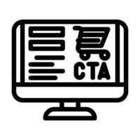 call to action cta  ux ui line icon vector illustration