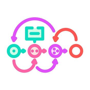 design thinking ux ui  color icon vector illustration