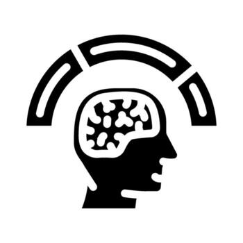 cognitivo carga ux ui diseño glifo icono vector ilustración