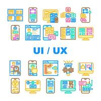 ui ux web interfaz aplicación íconos conjunto vector