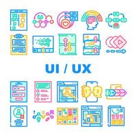 ui ux web interfaz móvil íconos conjunto vector