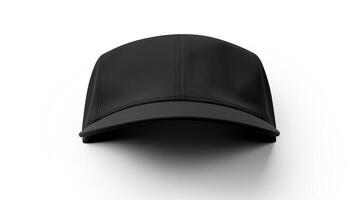 AI generated Photo of Black Visor cap isolated on white background. AI Generated