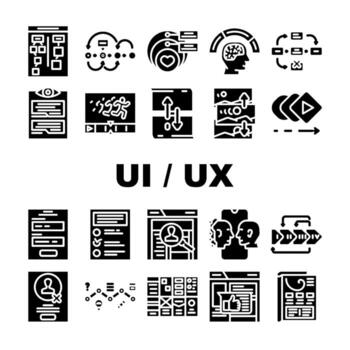 ui ux web interface mobile icons set vector