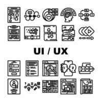 ui ux web interface mobile icons set vector