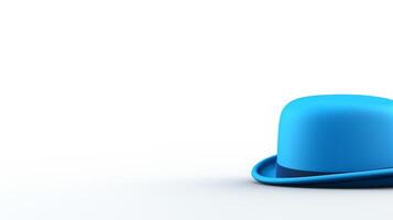 AI generated Photo of Blue Bowler Hat isolated on white background. AI Generated