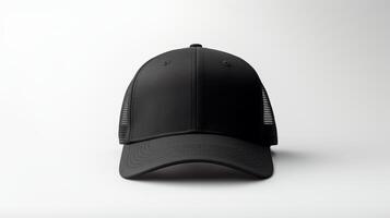 AI generated Photo of Black Trucker Cap isolated on white background. AI Generated