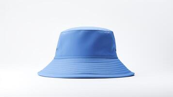 AI generated Photo of Blue Bucket Hat isolated on white background. AI Generated