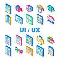 ui ux web interfaz móvil íconos conjunto vector