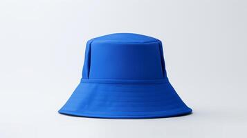 AI generated Photo of Blue Bucket Hat isolated on white background. AI Generated