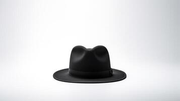 AI generated Photo of Black Trilby Hat isolated on white background. AI Generated