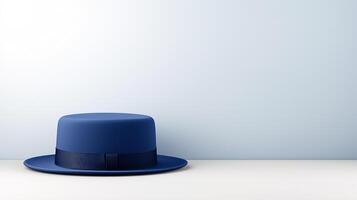 ai generado foto de azul canotié sombrero aislado en blanco antecedentes. ai generado