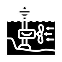 stream energy tidal power glyph icon vector illustration