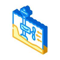 stream energy tidal power isometric icon vector illustration