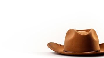 AI generated Photo of Brown Cowboy Hat isolated on white background. AI Generated